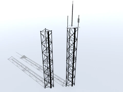 Antena modular enferrujada Modelo 3D