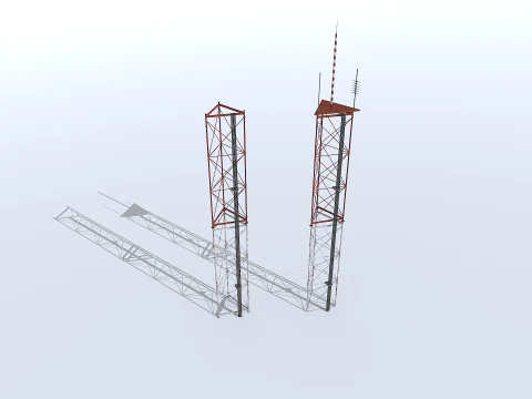 Antena modular enferrujada Modelo 3D