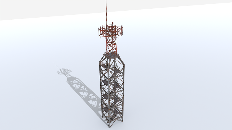 Modular Radar Tower 1 3D Model .c4d .max .obj .3ds .fbx .stl .blend