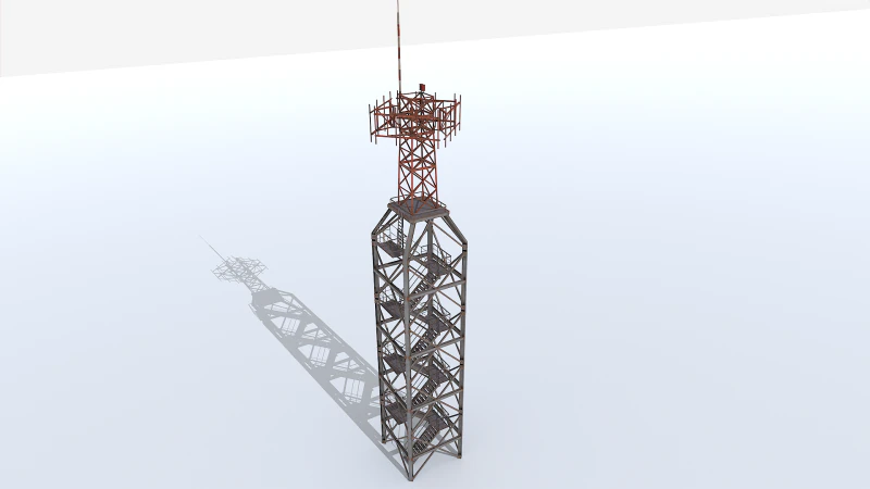 Modular Radar Tower 1 3D Model .c4d .max .obj .3ds .fbx .stl .blend 