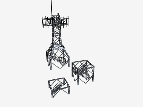 Modular Radar Tower 1 3D Model