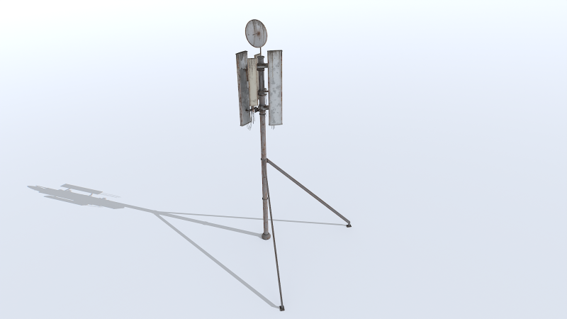 Old and Rusty Cell Tower 3D Model .c4d .max .obj .3ds .fbx .stl .blend