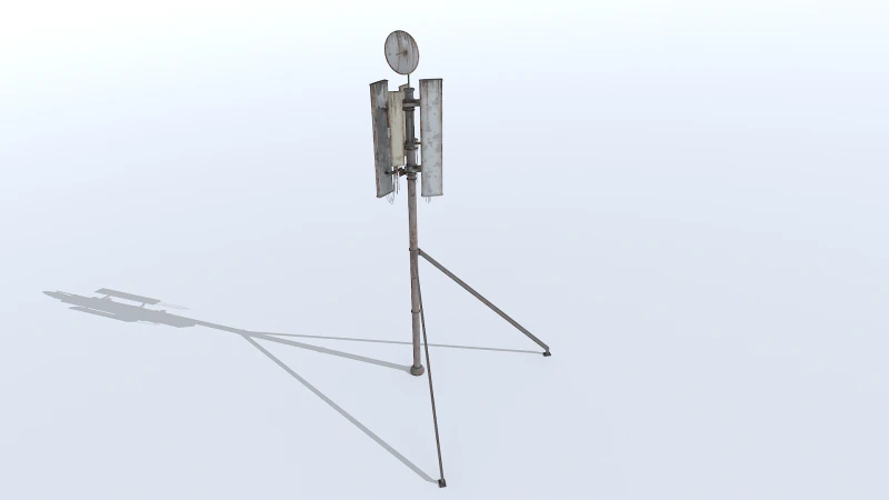 Old and Rusty Cell Tower 3D Model .c4d .max .obj .3ds .fbx .stl .blend 