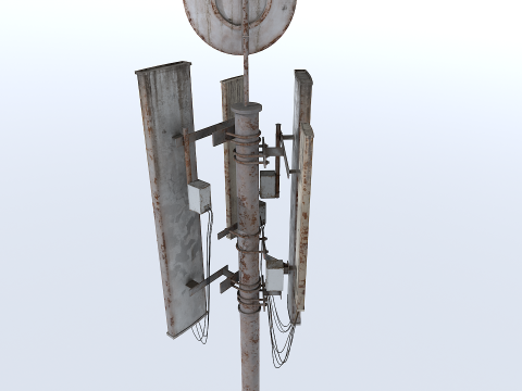 Old and Rusty Cell Tower 3D Model