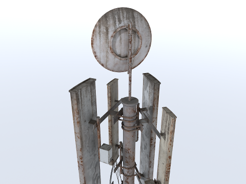 Old and Rusty Cell Tower 3D Model