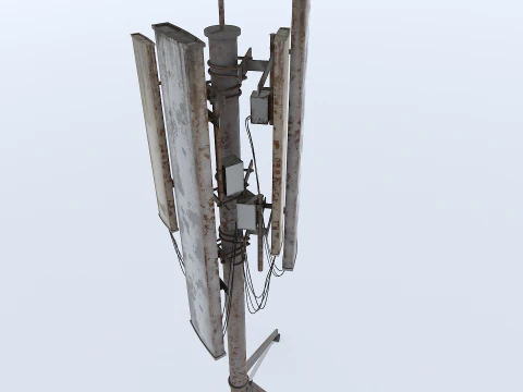 Old and Rusty Cell Tower 3D Model