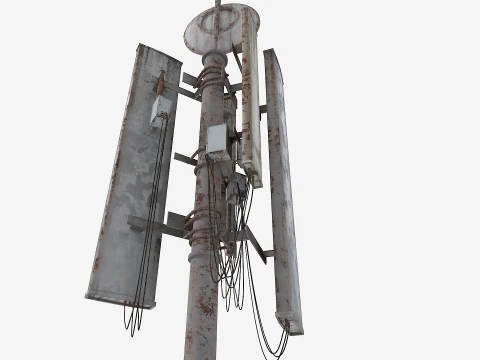 Old and Rusty Cell Tower 3D Model