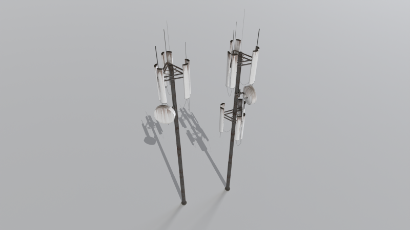 Old and Rusty Cell Towers 2 Modelo 3D .c4d .max .obj .3ds .fbx .stl .blend 