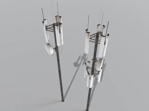Old and Rusty Cell Towers 2 3D Model