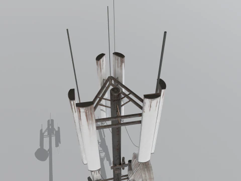 Old and Rusty Cell Towers 2 3D Model