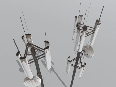 Old and Rusty Cell Towers 2 3D Model