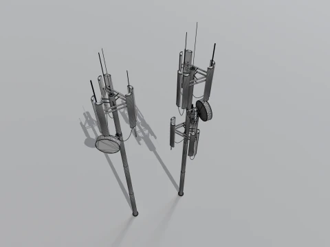Old and Rusty Cell Towers 2 3D Model