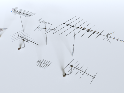 Tv antennas pack 3Dモデル