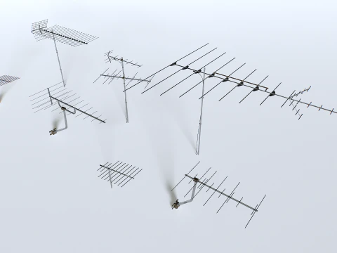 Tv antennas pack 3D Model