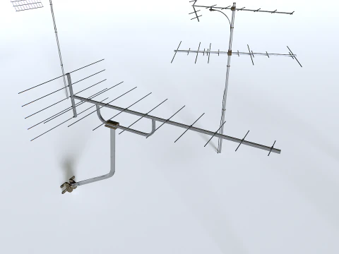 Tv antennas pack 3D Model