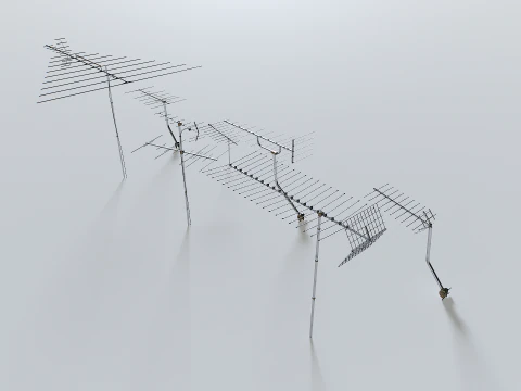 Tv antennas pack 3D Model