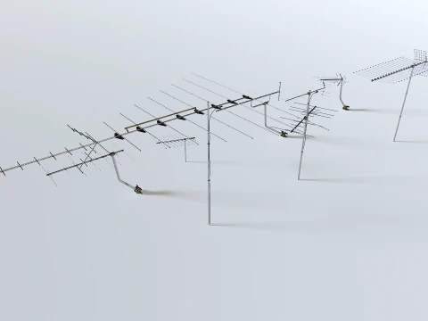 Tv antennas pack 3D Model