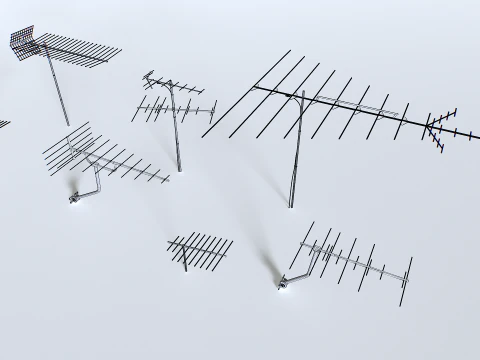 Tv antennas pack 3D Model