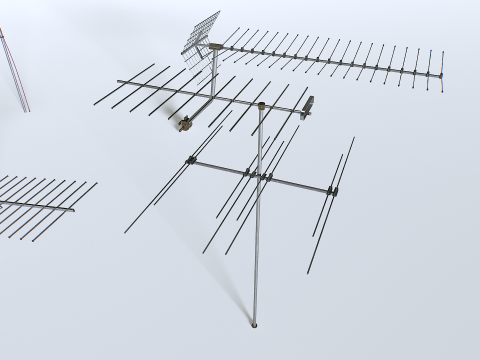 Tv antennas pack 2 3Dモデル