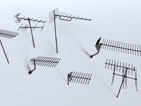 Tv antennas pack 2 3Dモデル