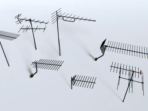 Pakiet anten telewizyjnych 2 Model 3D