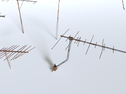 Rusty Old Tv antennas pack 3D Модель