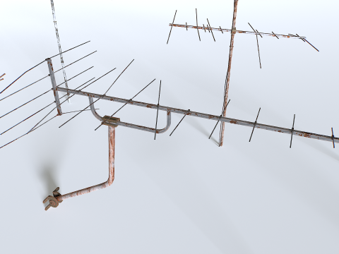 Rusty Old Tv antennas pack 3D Модель