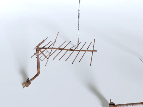Rusty Old Tv antennas pack 3D Model