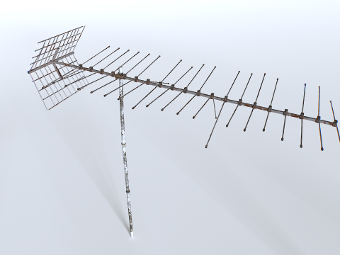 Rusty Old Tv antennas pack 3D Модель