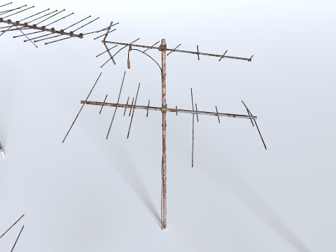 Rusty Old Tv antennas pack 3D Модель