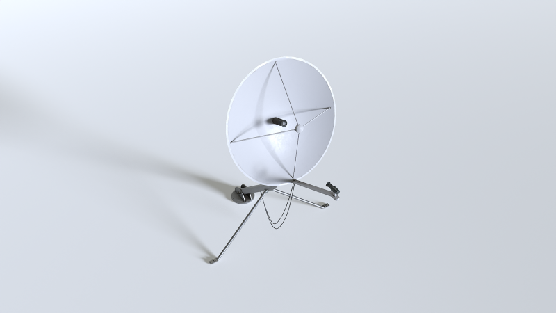 Satellite Dish Antenna Model 3D .c4d .max .obj .3ds .fbx .stl .blend