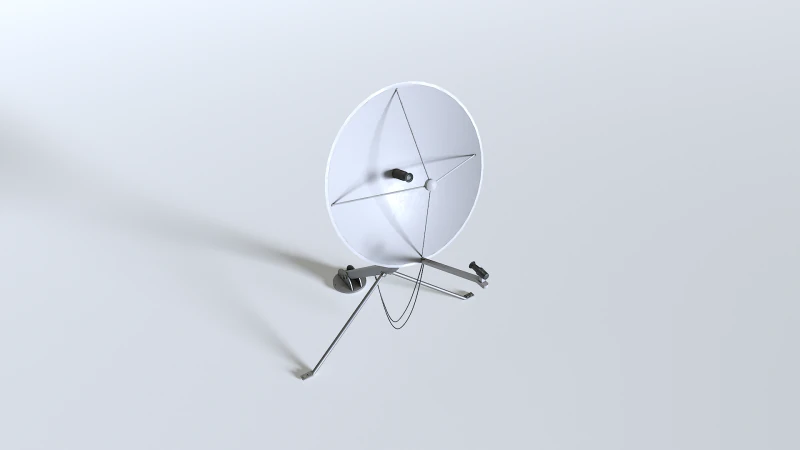 Satellite Dish Antenna 3D Model .c4d .max .obj .3ds .fbx .stl .blend