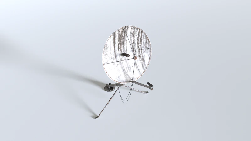 Old and rusty dish antenna 3D Model .c4d .max .obj .3ds .fbx .stl .blend 