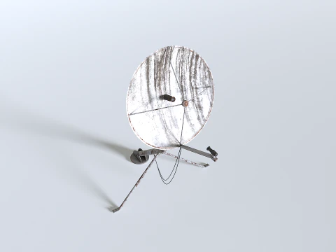 Antena parab&oacute;lica velha e enferrujada Modelo 3D