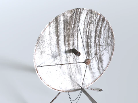 Old and rusty dish antenna 3D Model