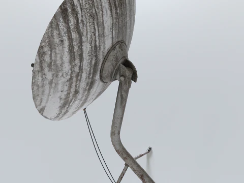 Old and rusty dish antenna 3D Model