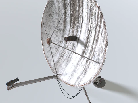 Old and rusty dish antenna 3D Model