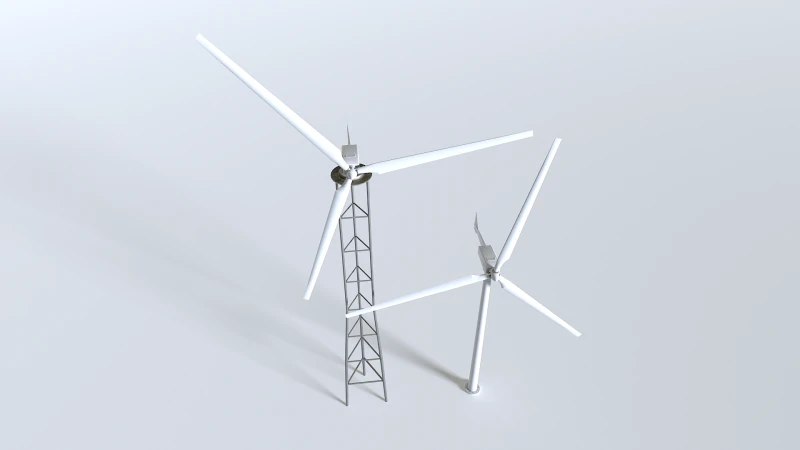 Rooftop Wind Turbine 3D Model .c4d .max .obj .3ds .fbx .stl .blend