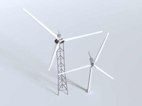 Rooftop Wind Turbine 3D Model