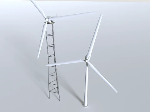 Rooftop Wind Turbine 3D Model