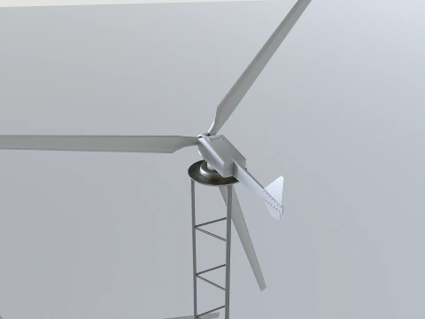 Rooftop Wind Turbine 3D Model