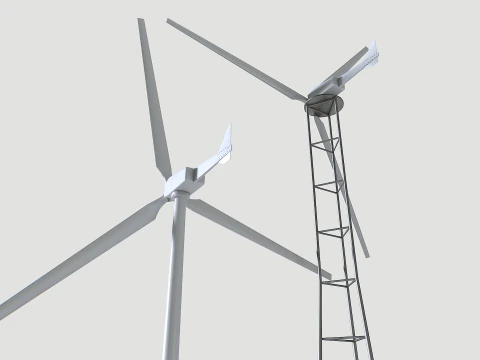 Rooftop Wind Turbine 3D Model