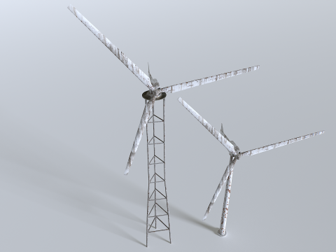 Rusty Rooftop Wind Turbine 3D 모델