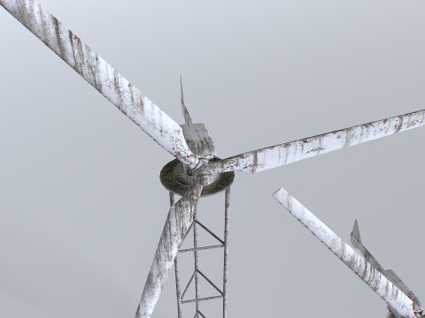 Rusty Rooftop Wind Turbine 3Dモデル