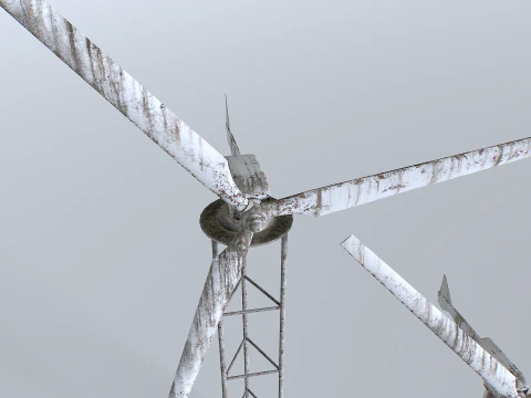 Rusty Rooftop Wind Turbine 3D Model