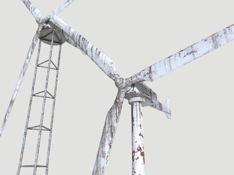 Rusty Rooftop Wind Turbine 3Dモデル
