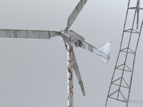 Rusty Rooftop Wind Turbine 3Dモデル
