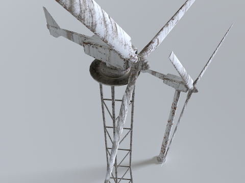Rusty Rooftop Wind Turbine 3Dモデル