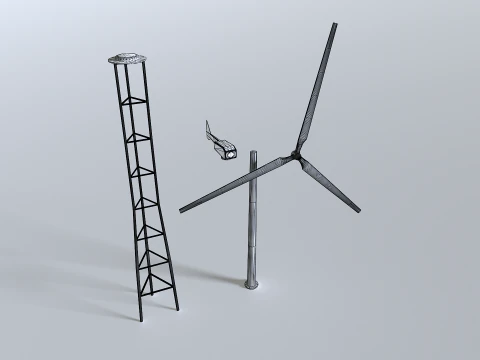 Rusty Rooftop Wind Turbine 3D Model