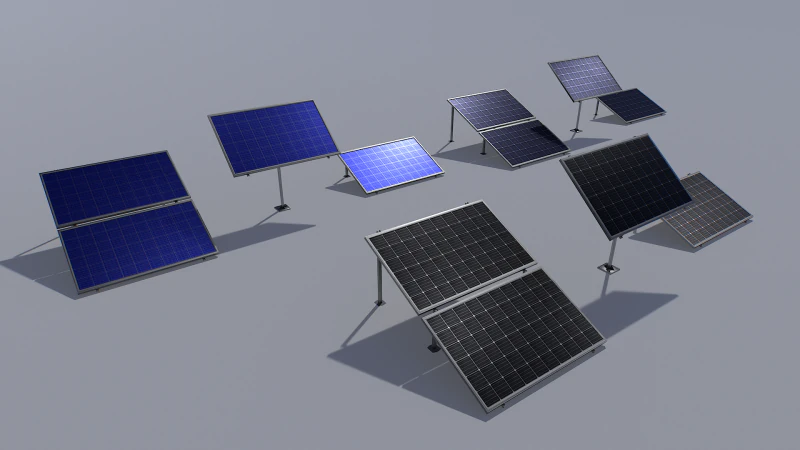 Solar panel pack 3D Model .c4d .max .obj .3ds .fbx .stl .blend 